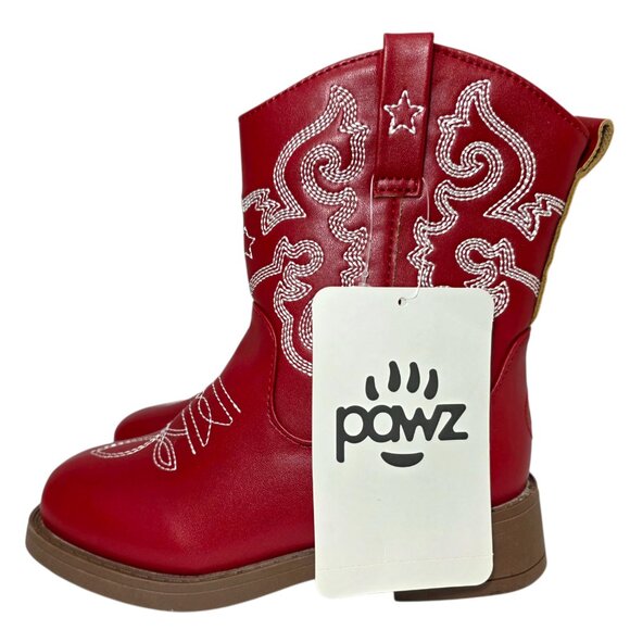 Pawz Cowboy Western Boots Little & Big Boys Zipper Closure Embroidered Detail - Picture 1 of 13